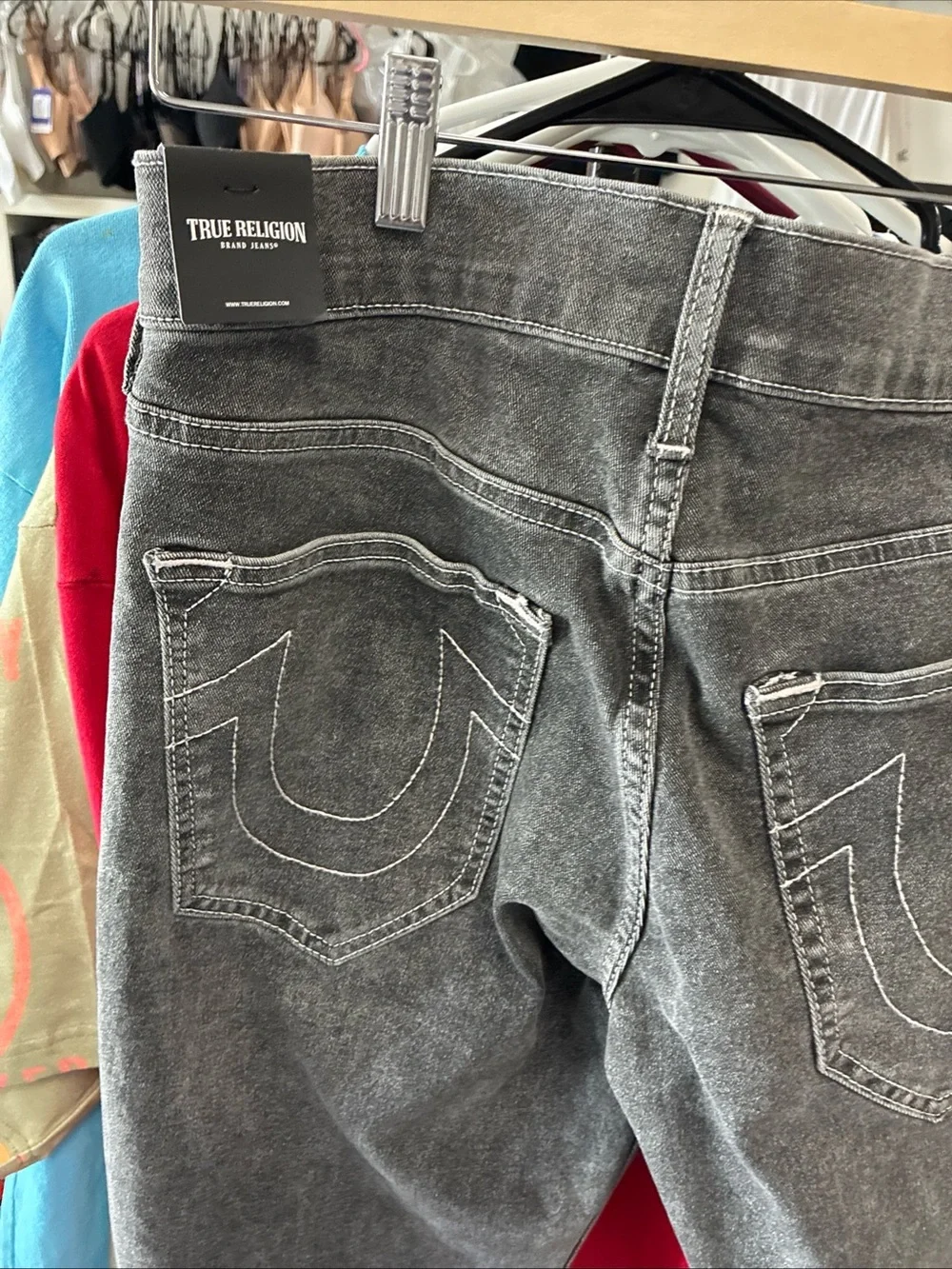 Men’s True Religion Jeans SZ 32 Ricky Super T World Tour Stich USA New